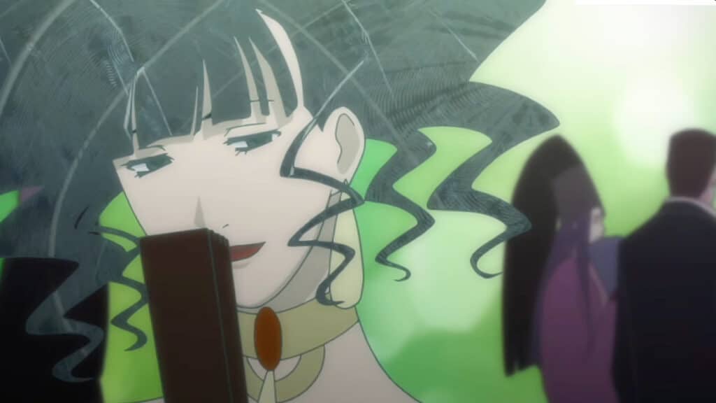 Graf,Monte,Christo,Anime,Frau,Fächer,Kette,Grün,Schwarz,Rot,Vampir